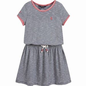 POLO Ralph Lauren Striped Jersey T-Shirt Dress Navy